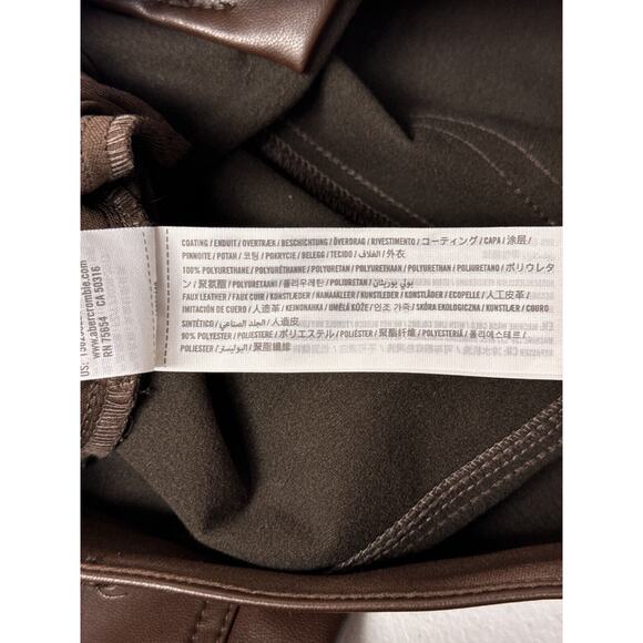 Abercrombie & Fitch Pants 28 / 6S Womens 90s Straight Brown Faux Leather - Picture 7 of 7